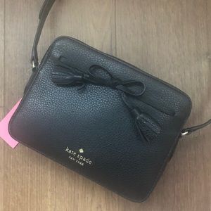 KATE SPADE-NWT Black Leather Camera Crossbody